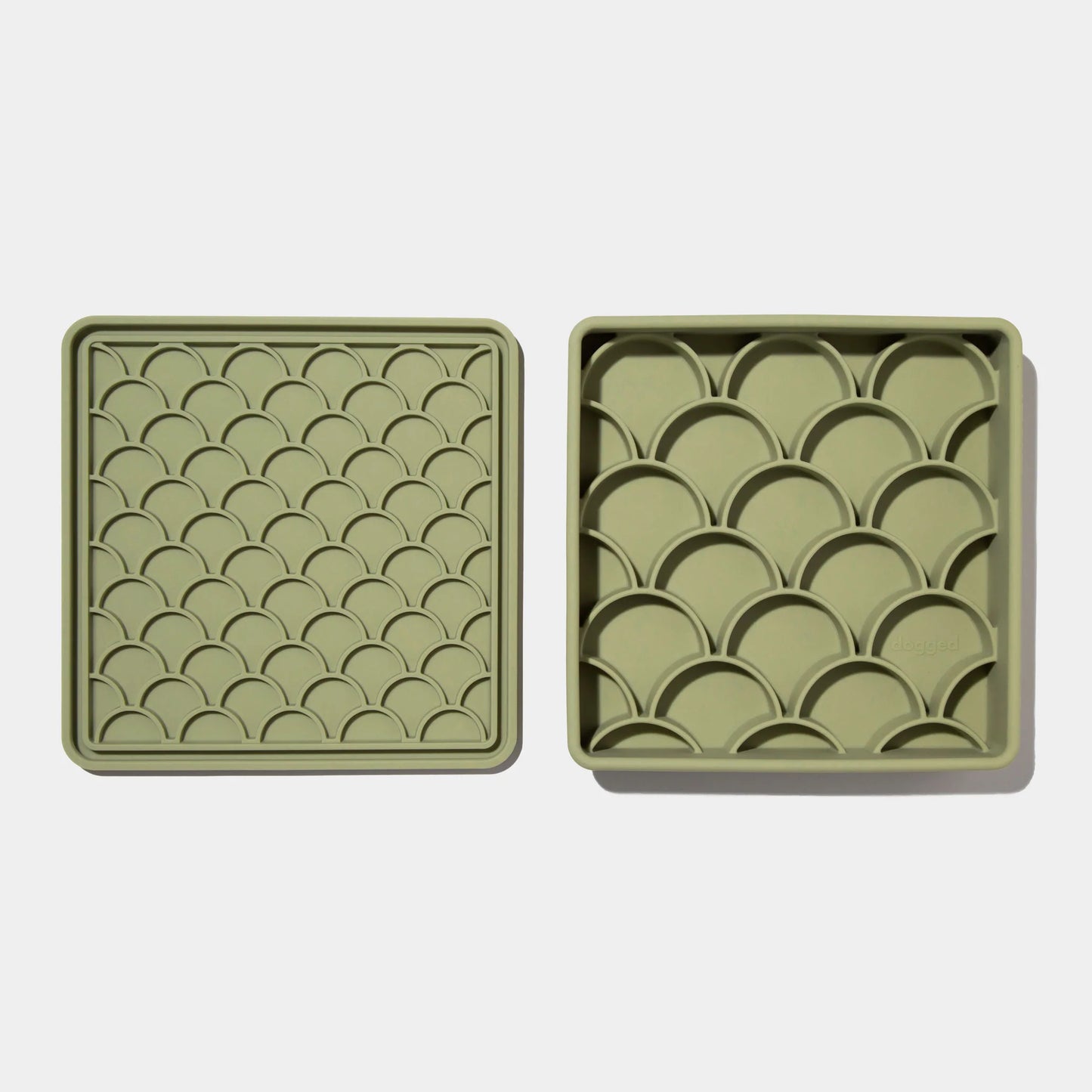 3-in-1 fish scale slow feeder bowl (olive)