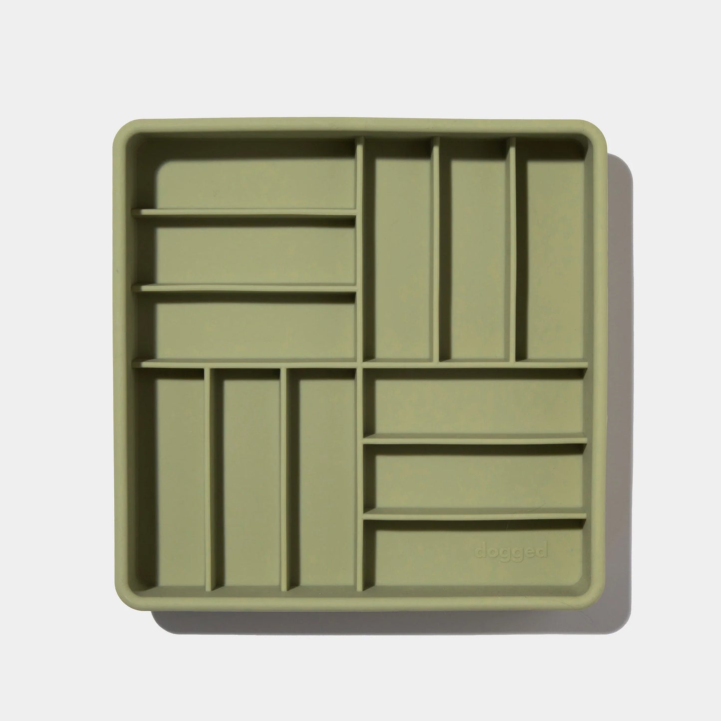 3-in-1 parquet slow feeder bowl (olive)