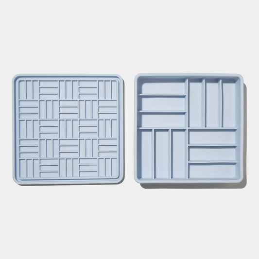 3-in-1 parquet slow feeder bowl (sky)