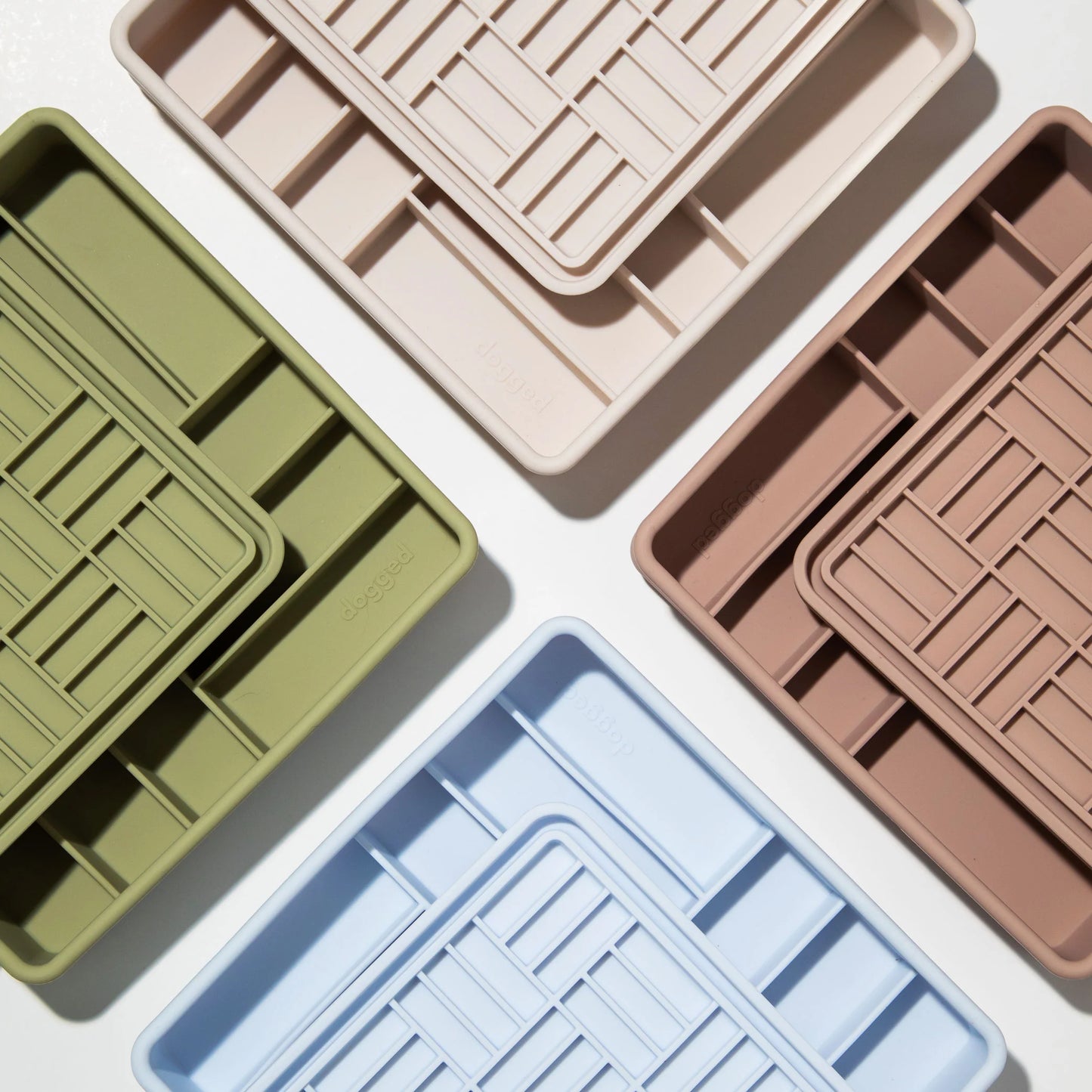 3-in-1 parquet slow feeder bowl (sky)