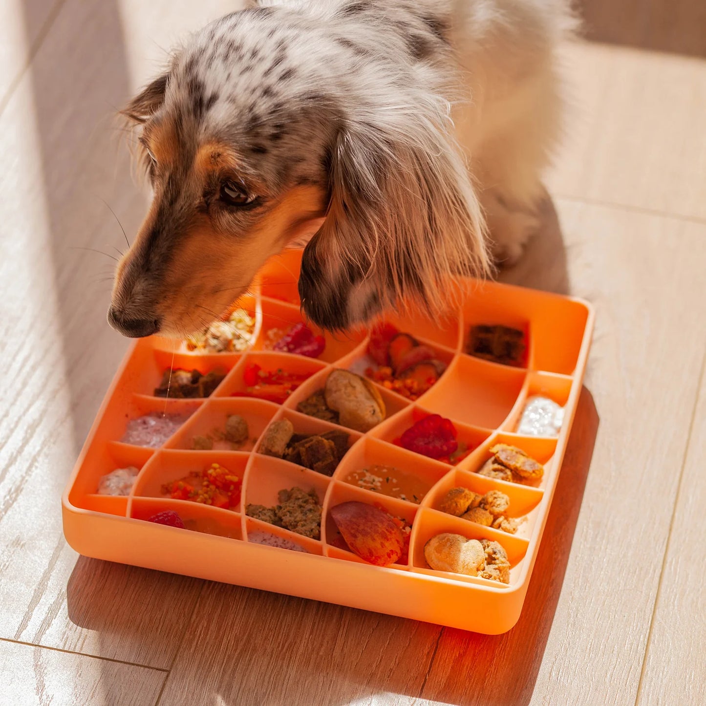 wavies slow feeder bowl | salmon