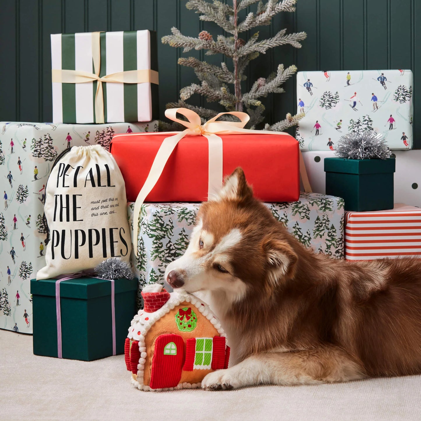 Gingerbread House Interactive Snuffle Dog Toy