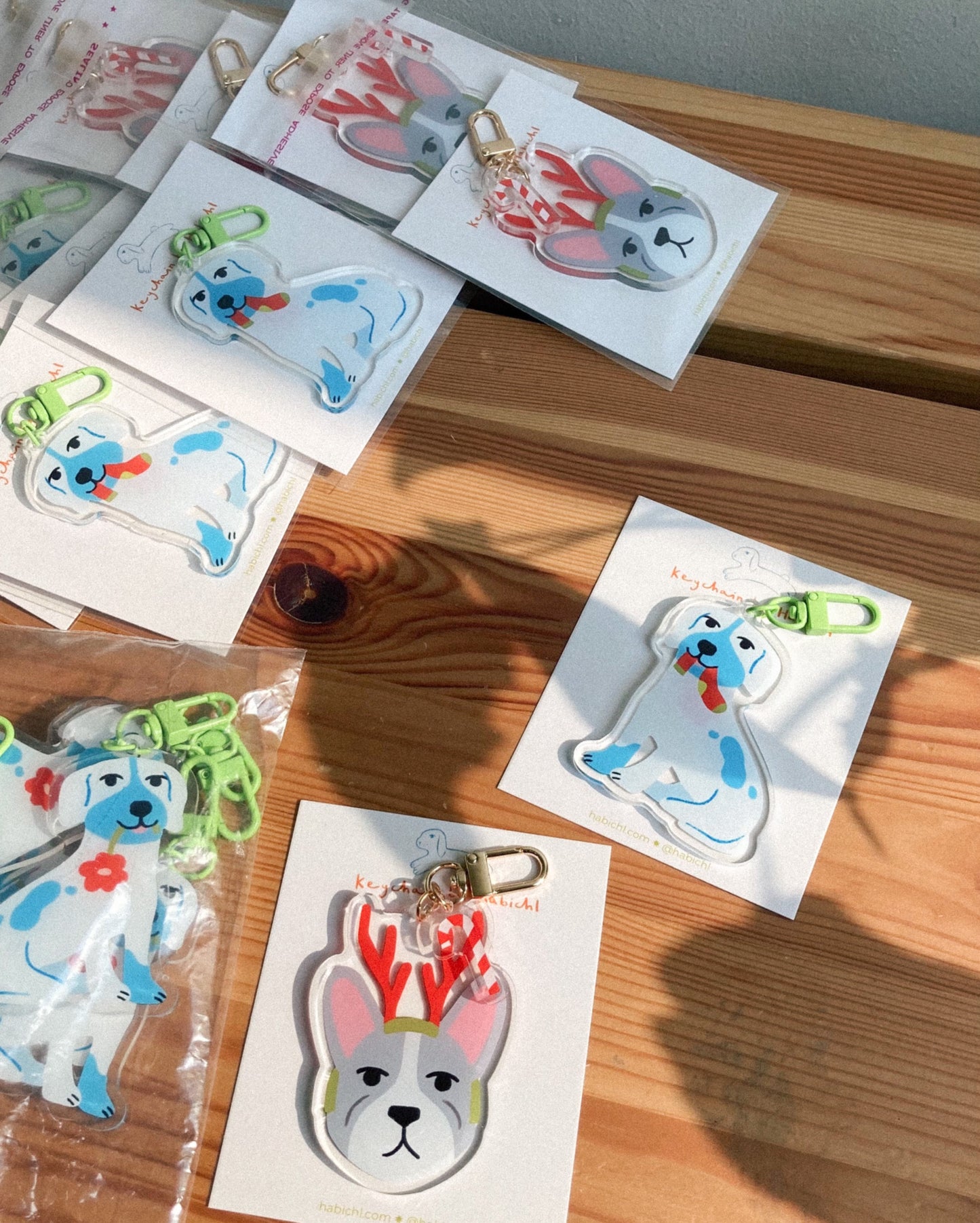 Grumpy Reindeer Frenchie Acrylic Keychain