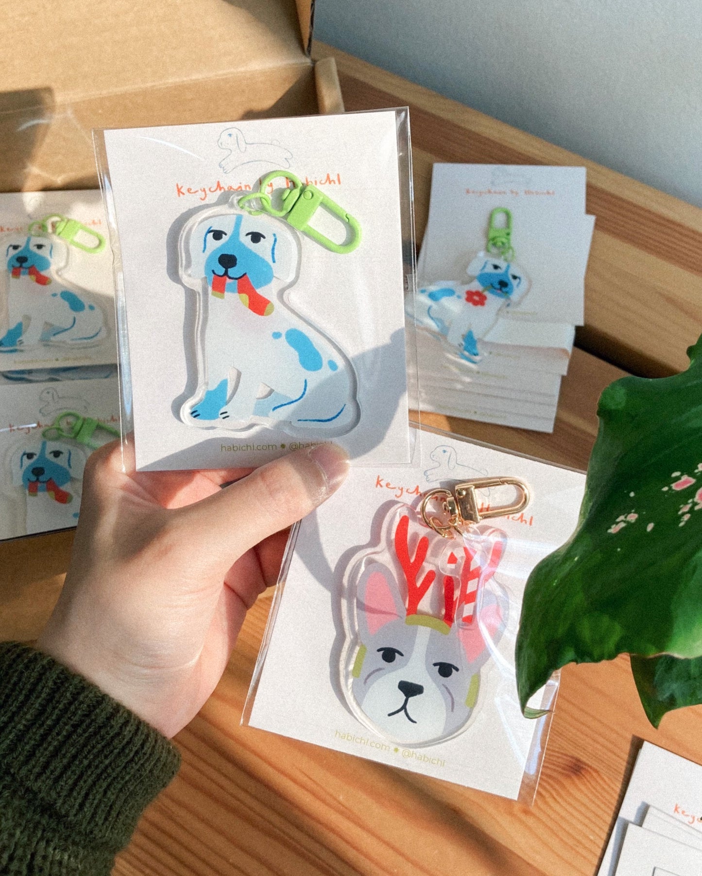 Naughty and Nice Pup Acrylic Keychain
