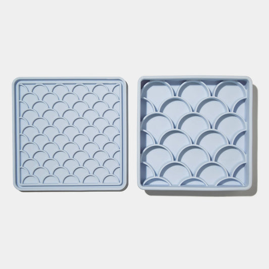 3-in-1 fish scale slow feeder bowl (sky)