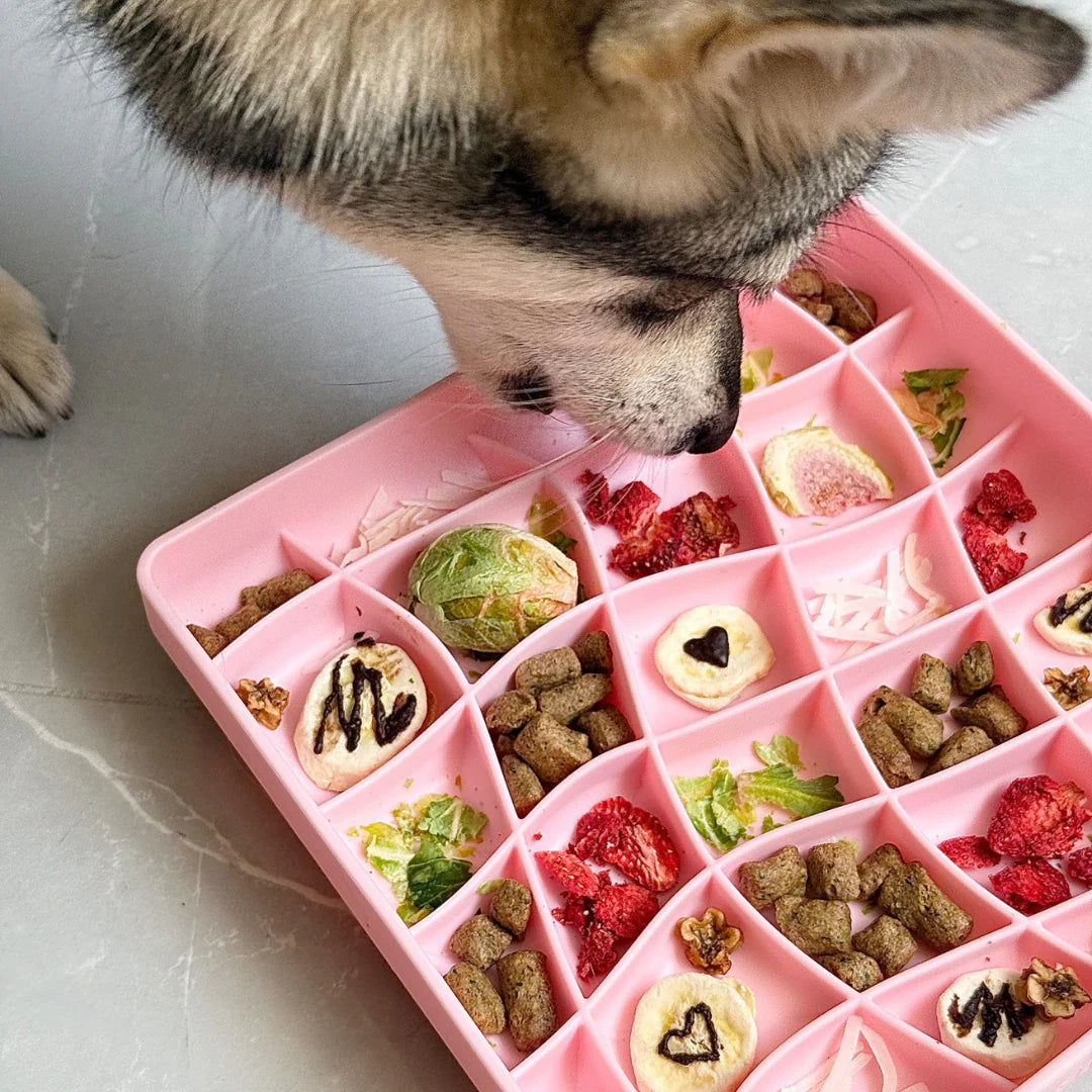 wavies slow feeder bowl | strawberry