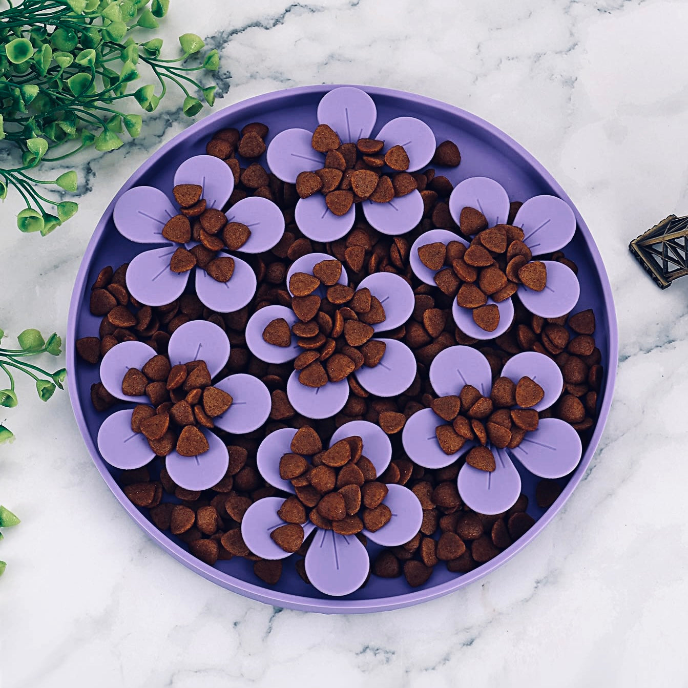 Periwinkle Flower Slow Feeder Mat