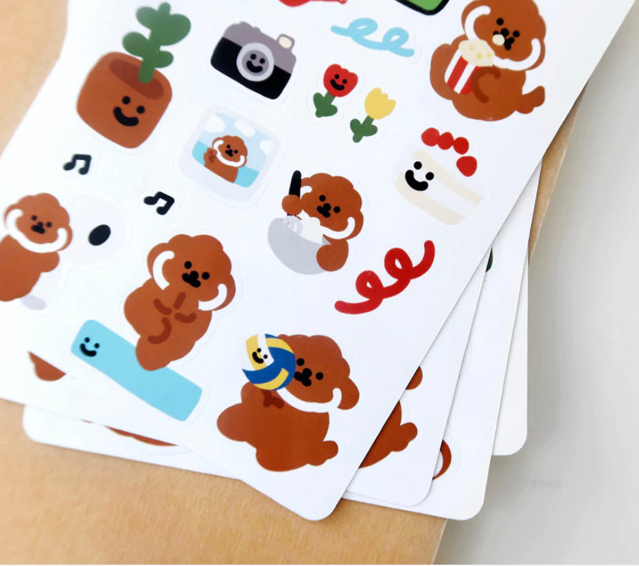 Puppy Hobbies Glossy Sticker Sheet