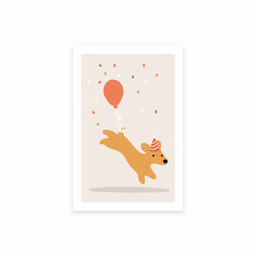 Balloon Birthday Postcard