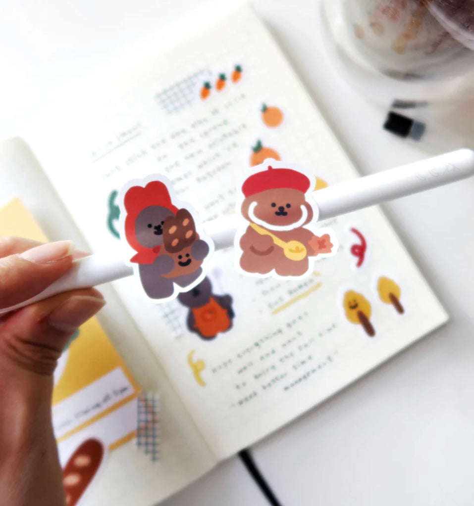 Puppy Autumn Glossy Sticker Sheet