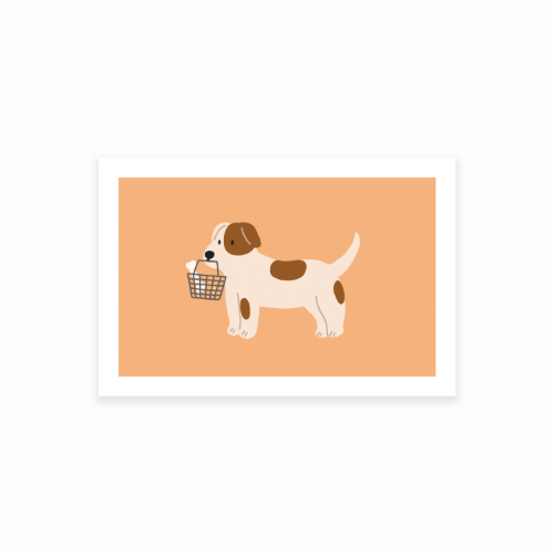 Shopping Dog Postcard