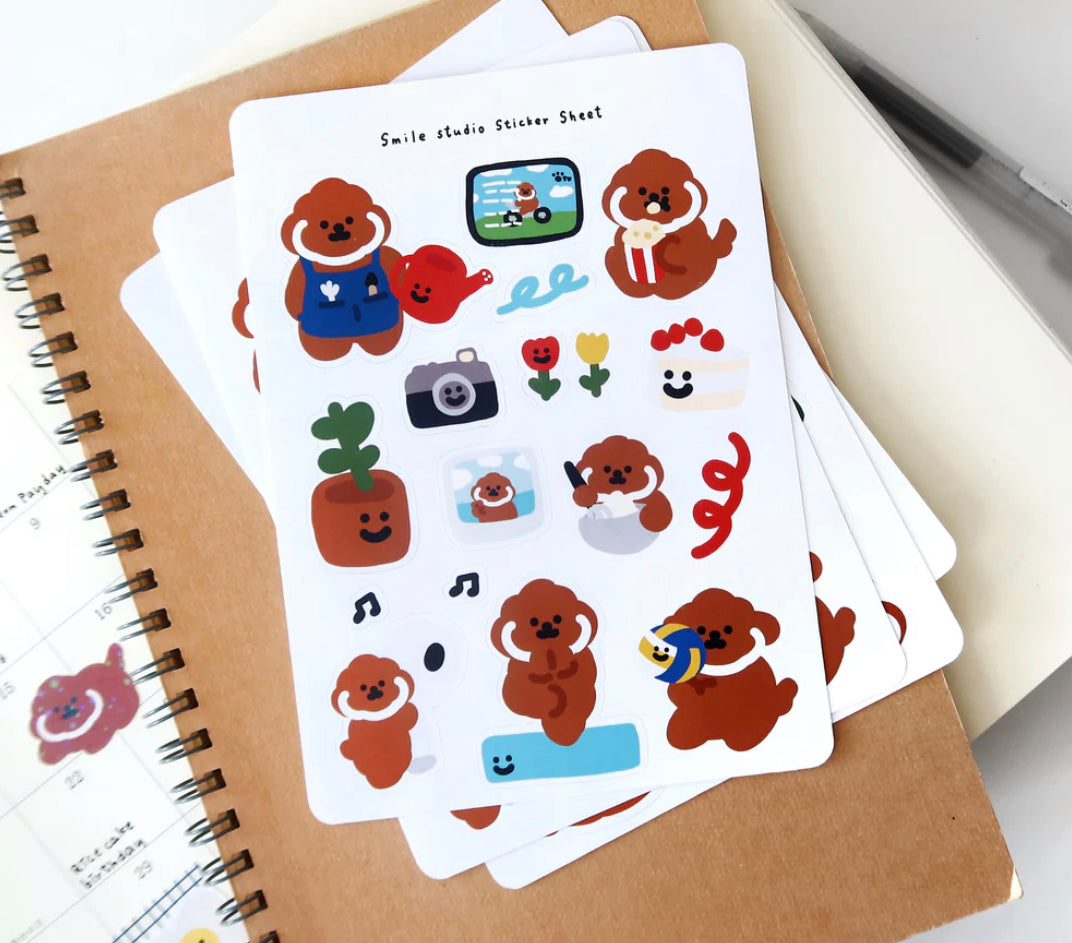Puppy Hobbies Glossy Sticker Sheet
