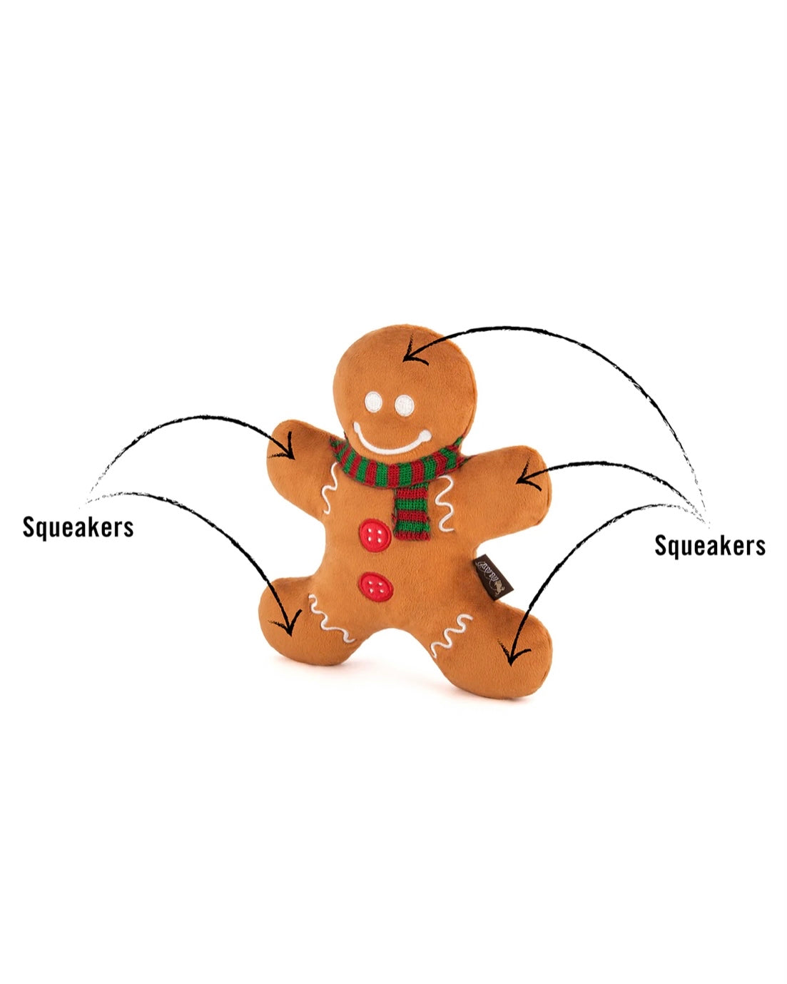 Holly Jolly Gingerbread Man Squeaky Toy