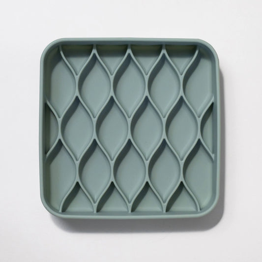 argyle slow feeder bowl (seafoam)