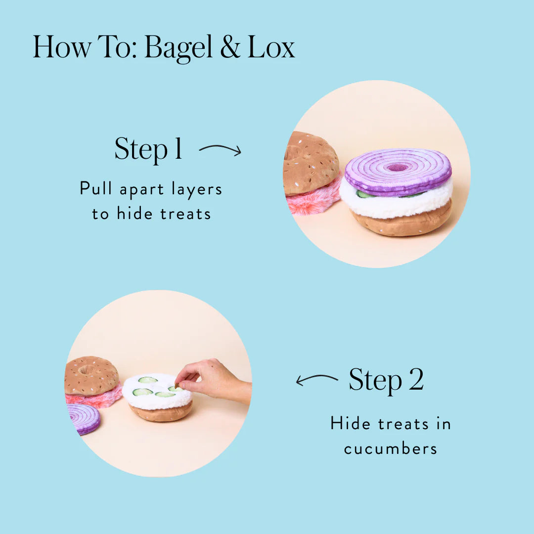 Bagel and Lox Interactive Snuffle Dog Toy