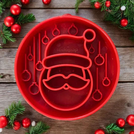 Santa Design Enrichment Slow Feeder Bowl