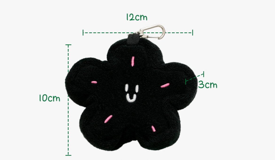 Black Flower Poop Bag Pouch