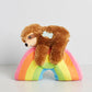 Ziggy Sloth On A Rainbow Squeaky Plush Toy