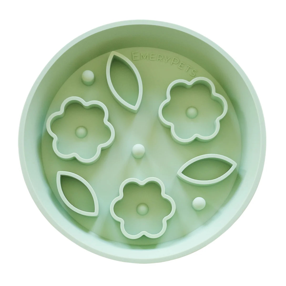 Flower + Leaf Slow Feeder Bowl (Green)