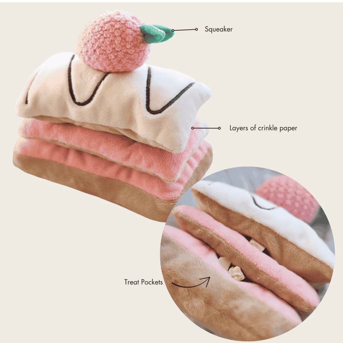 Strawberry Mille-Feuille Nosework Toy