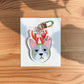 Grumpy Reindeer Frenchie Acrylic Keychain
