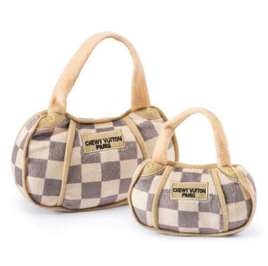Checkered Chewy Vuiton Purse Plush Toy