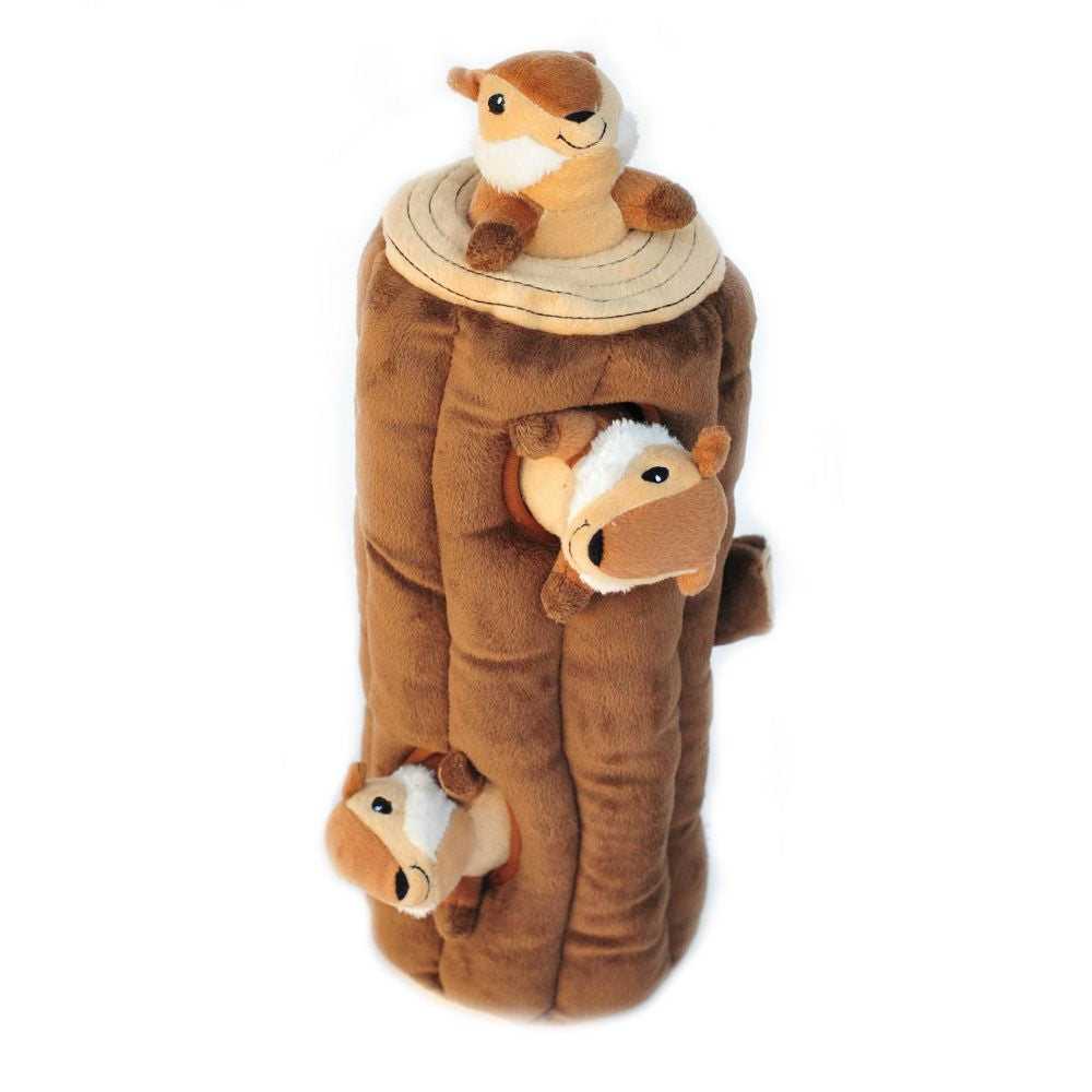 Log with 3 Chipmunks Interactive Toy