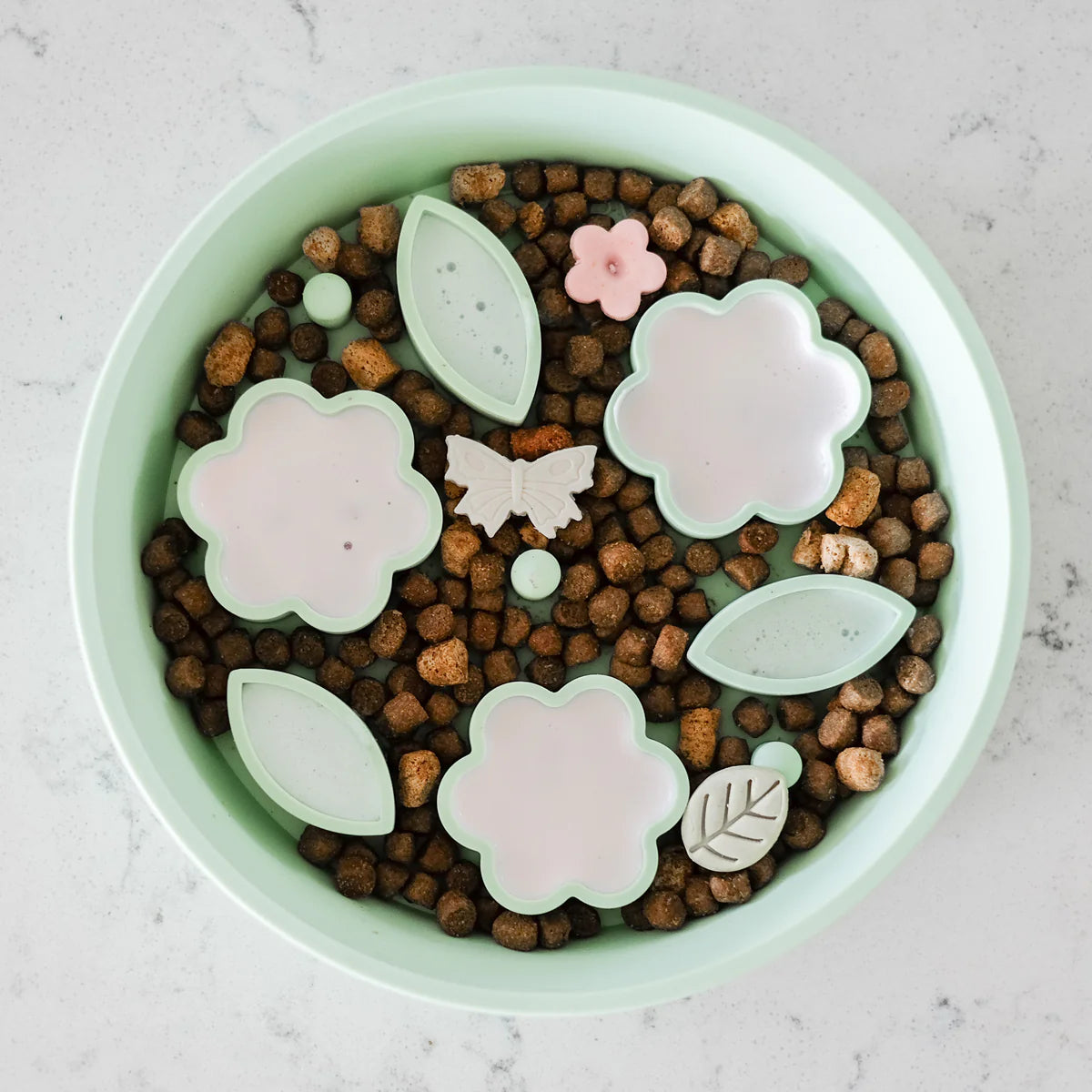 Flower + Leaf Slow Feeder Bowl (Green)