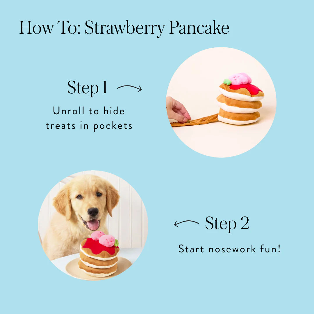 Strawberry Pancake Interactive Snuffle Dog Toy