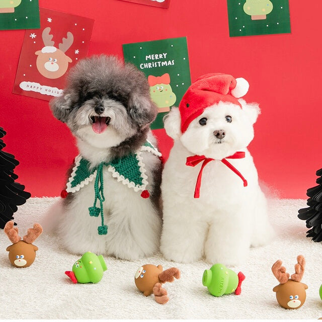 Rudolph & Tree Furry Latex Toy (Set of 2)