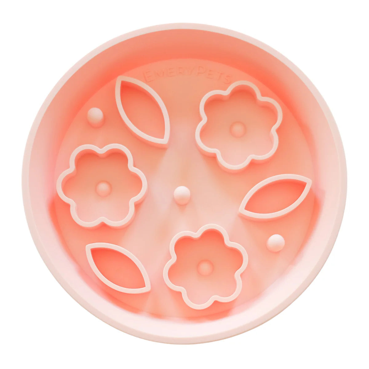 Flower + Leaf Slow Feeder Bowl (Peach)