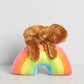 Ziggy Sloth On A Rainbow Squeaky Plush Toy