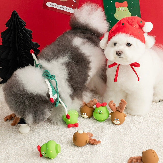 Rudolph & Tree Furry Latex Toy (Set of 2)