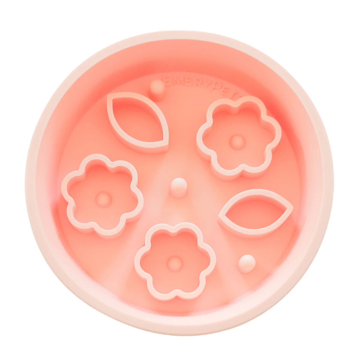 Flower + Leaf Slow Feeder Bowl (Peach)