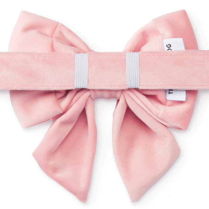 Blush Pink Velvet Sailor Bow