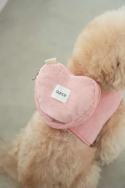 Terry Heart Poop Bag Holder