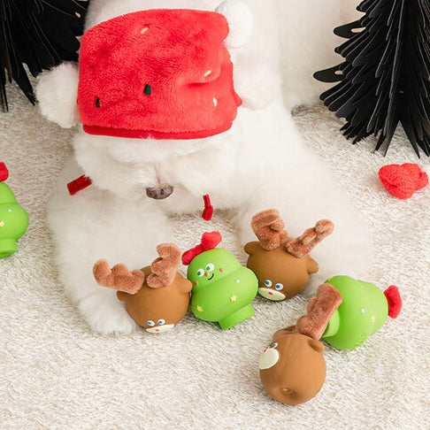 Rudolph & Tree Furry Latex Toy (Set of 2)