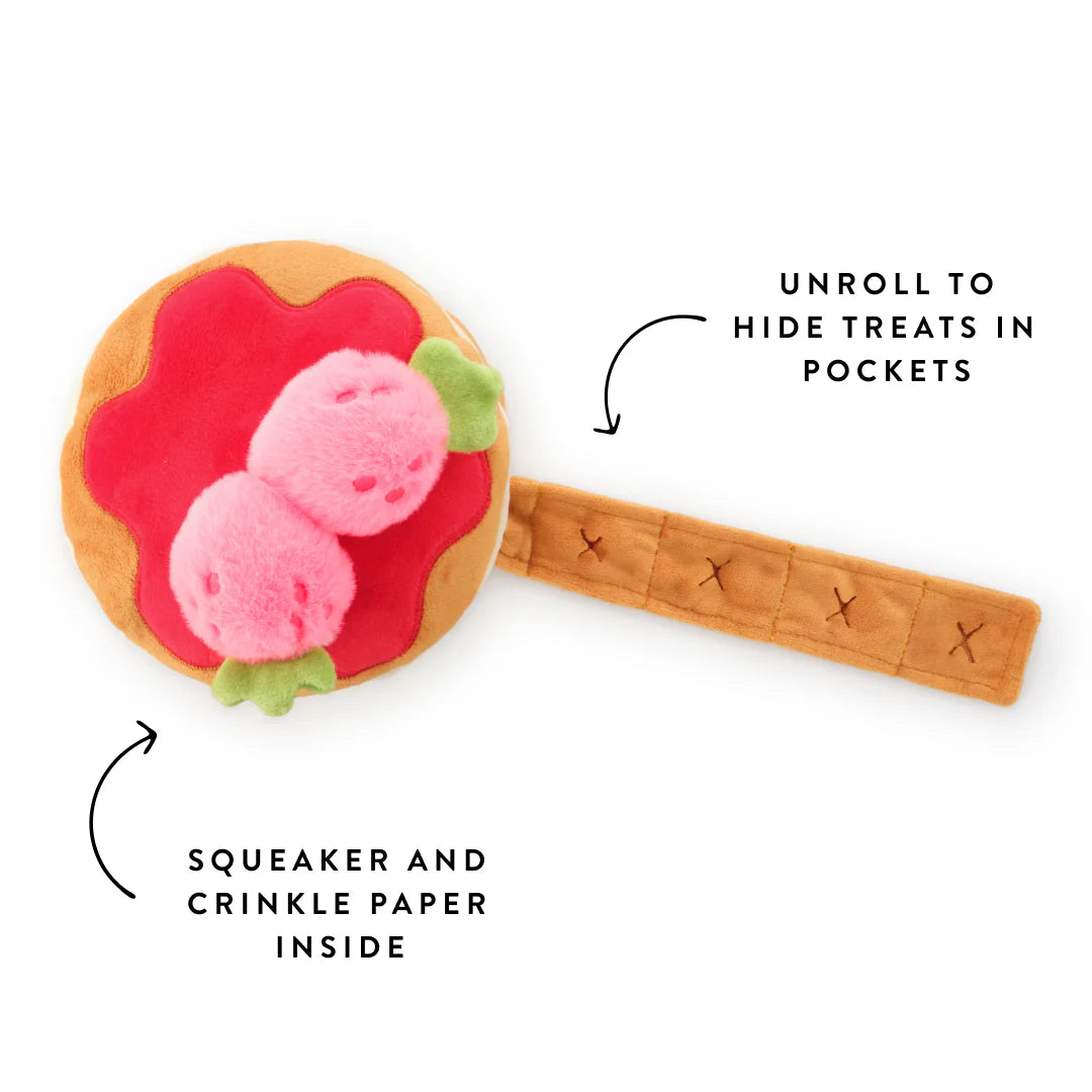 Strawberry Pancake Interactive Snuffle Dog Toy