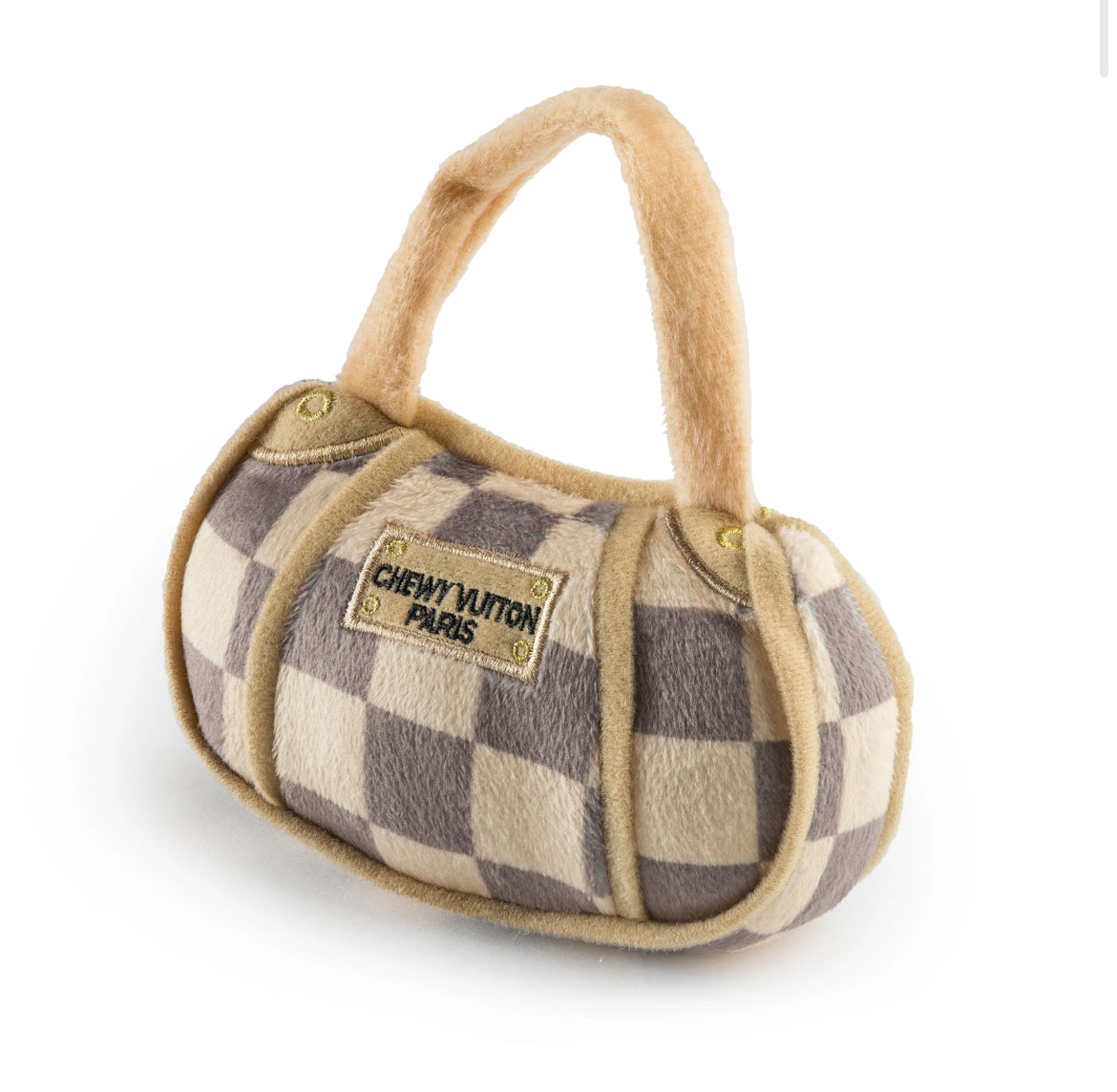 Checkered Chewy Vuiton Purse Plush Toy