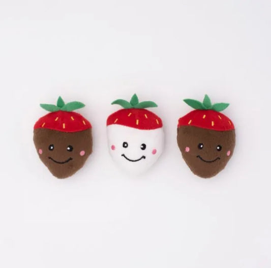 Chocolate Covered Strawberries Miniz Plush Toy (Set of 3)