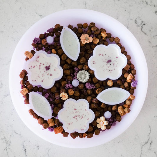 Flower + Leaf Slow Feeder Bowl (Translucent Purple)