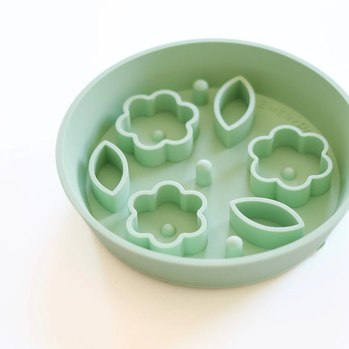 Flower + Leaf Slow Feeder Bowl (Green)