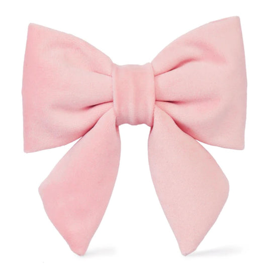 Blush Pink Velvet Sailor Bow