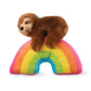 Ziggy Sloth On A Rainbow Squeaky Plush Toy