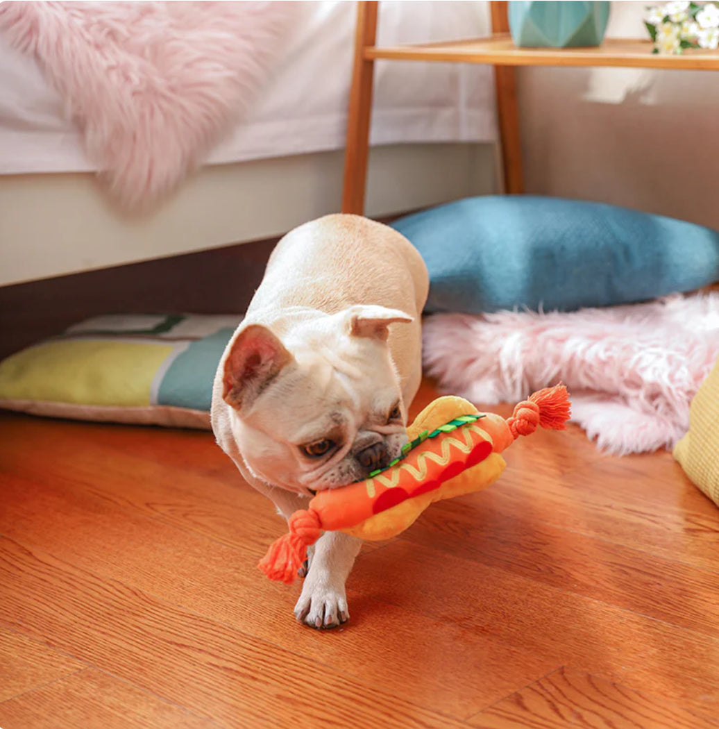 Hot Dog Rope Toy