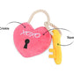 Love You A Lock Squeaky Plush Toy
