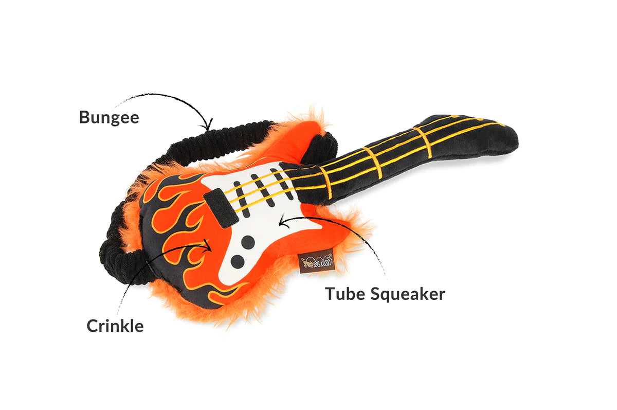 Rock 'n' Rollover Guitar Squeaky Plush Toy